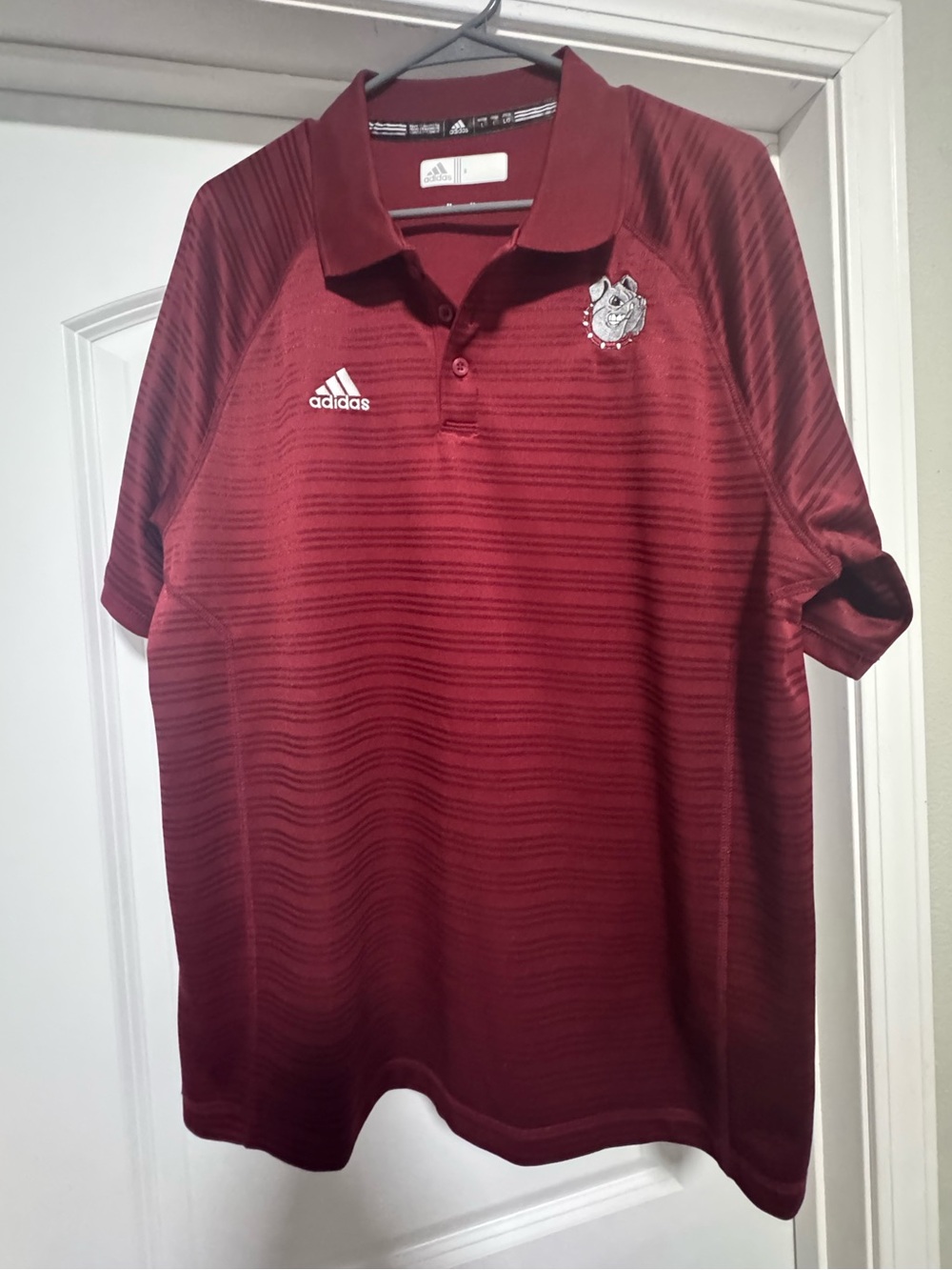 adidas Men's Maroon Polo with Embroidered Crest